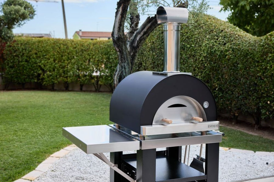 Oveneat GRX-5VG Charcoal Grey Gas Pizza Oven for upto Five Pizzas with Stainless Steel Door includes Pizza Peel