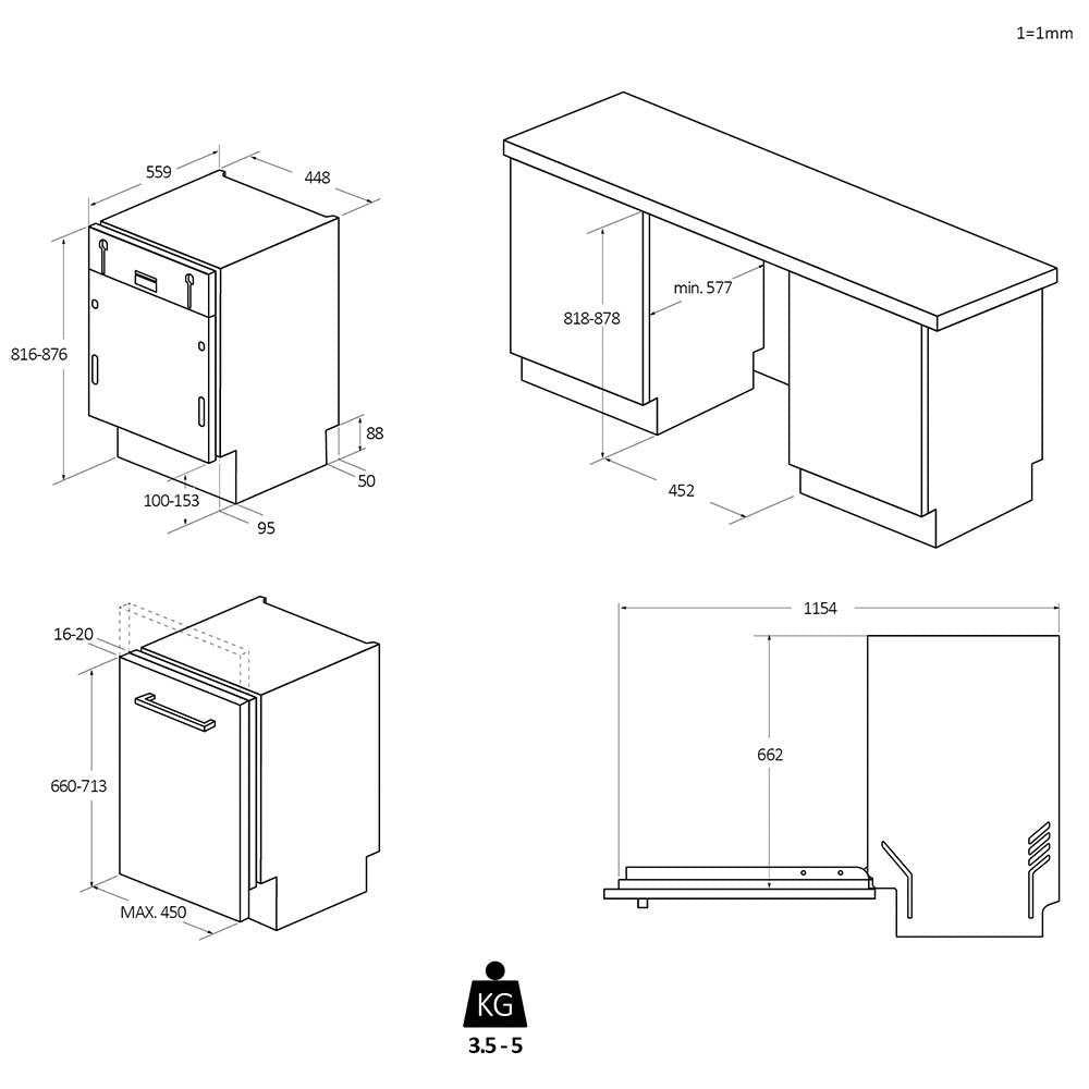 Clearance Candy CDIH 2L952-80 Fully Integrated 45cm SlimLine Dishwasher, 9 place setting