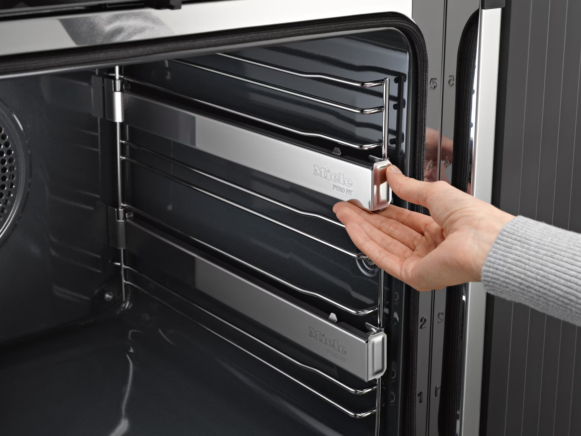 Clearance-Miele H7464 BP Clean Steel Built-In Pureline Range Single Oven
