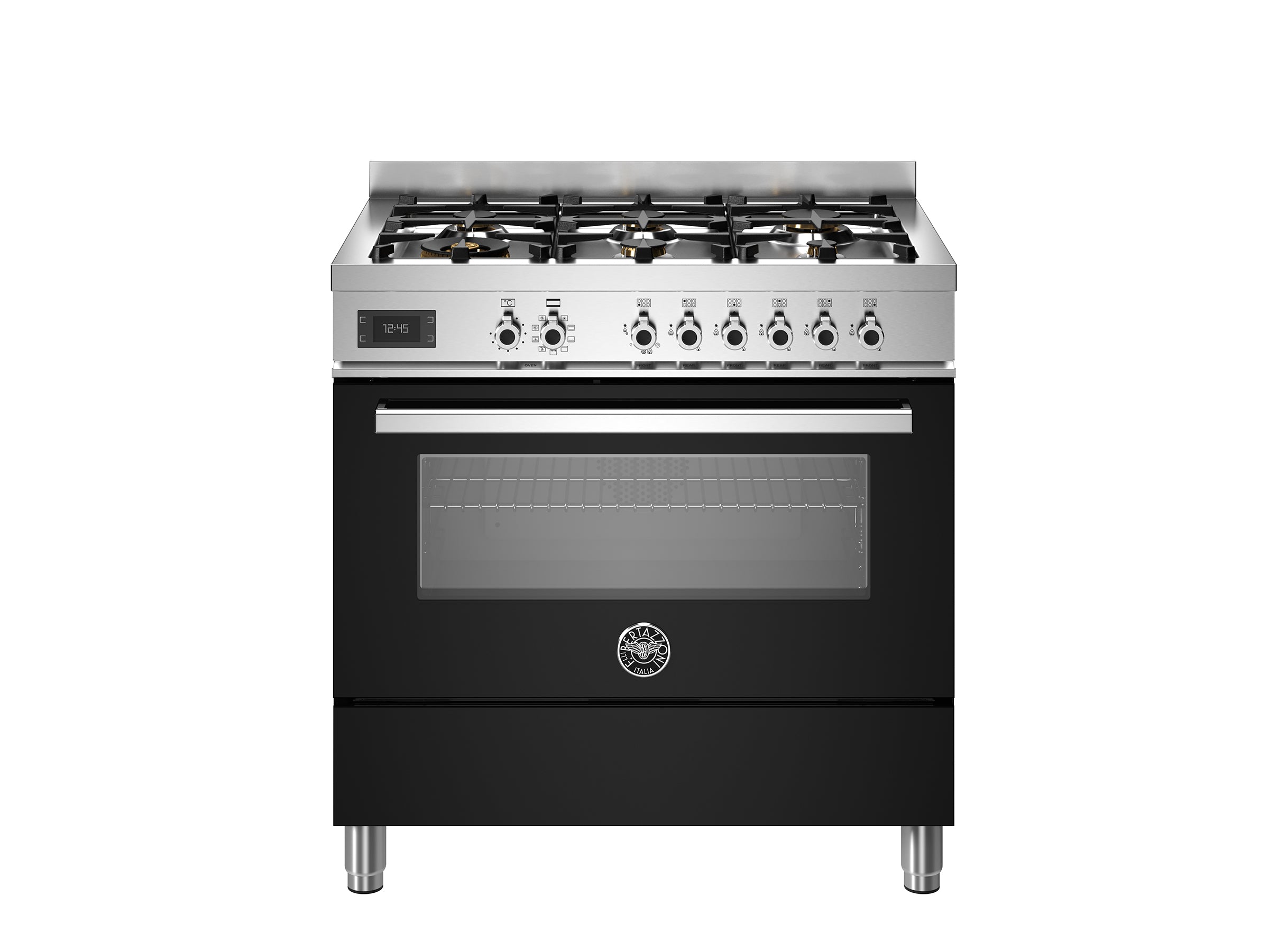 Bertazzoni 90 cm 6-Burner, Electric Oven Professional Series- Nero (Black)