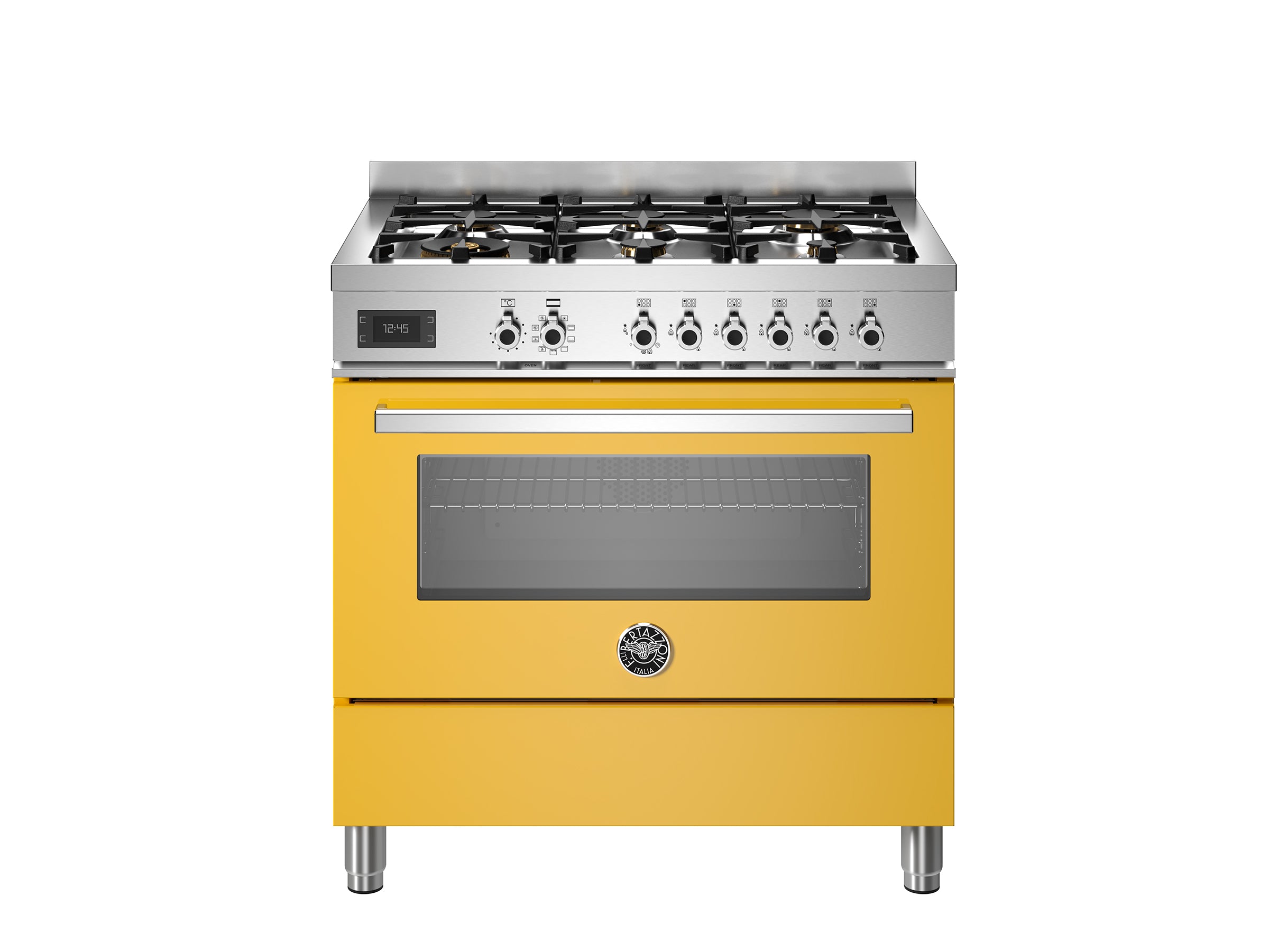 Bertazzoni 90 cm 6-Burner, Electric Oven Professional Series- Giallo (Yellow)