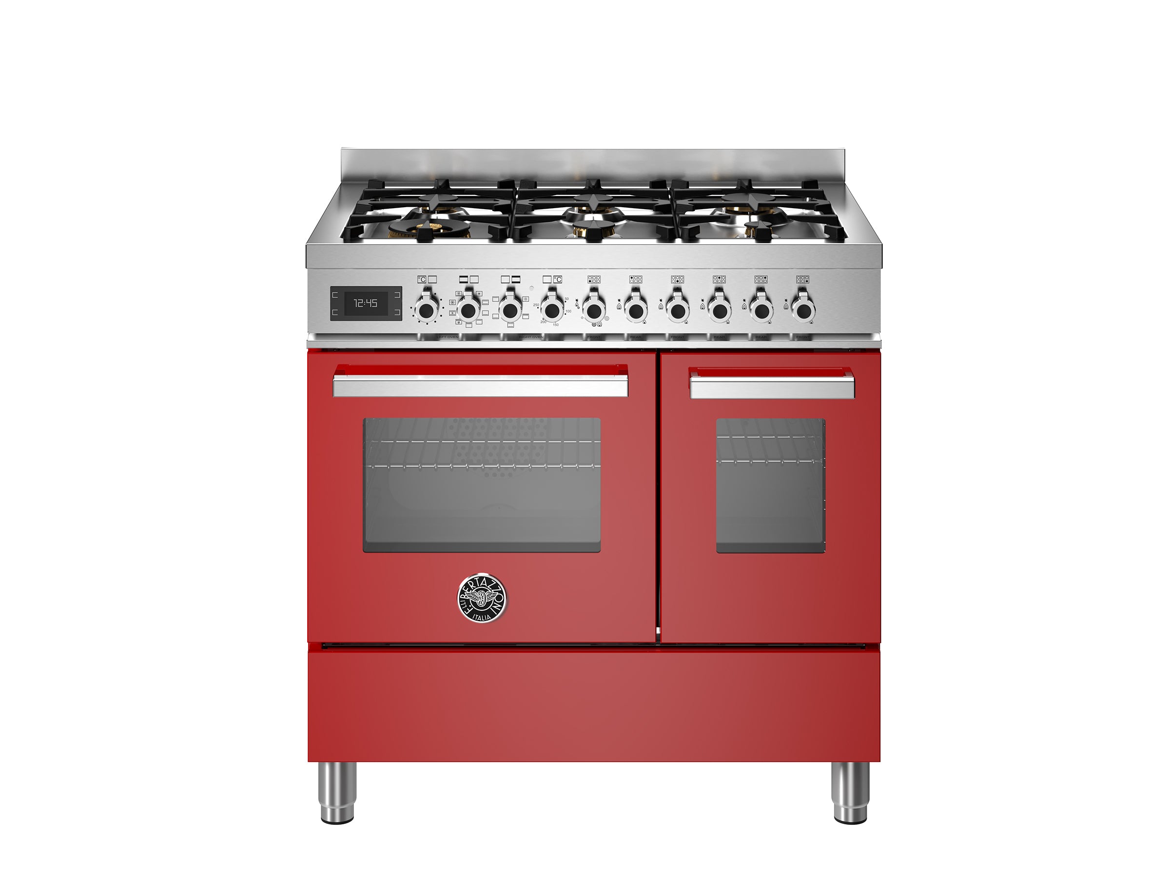 Bertazzoni 90 cm 6-burner electric double oven Professional Series- Rosso (Red)