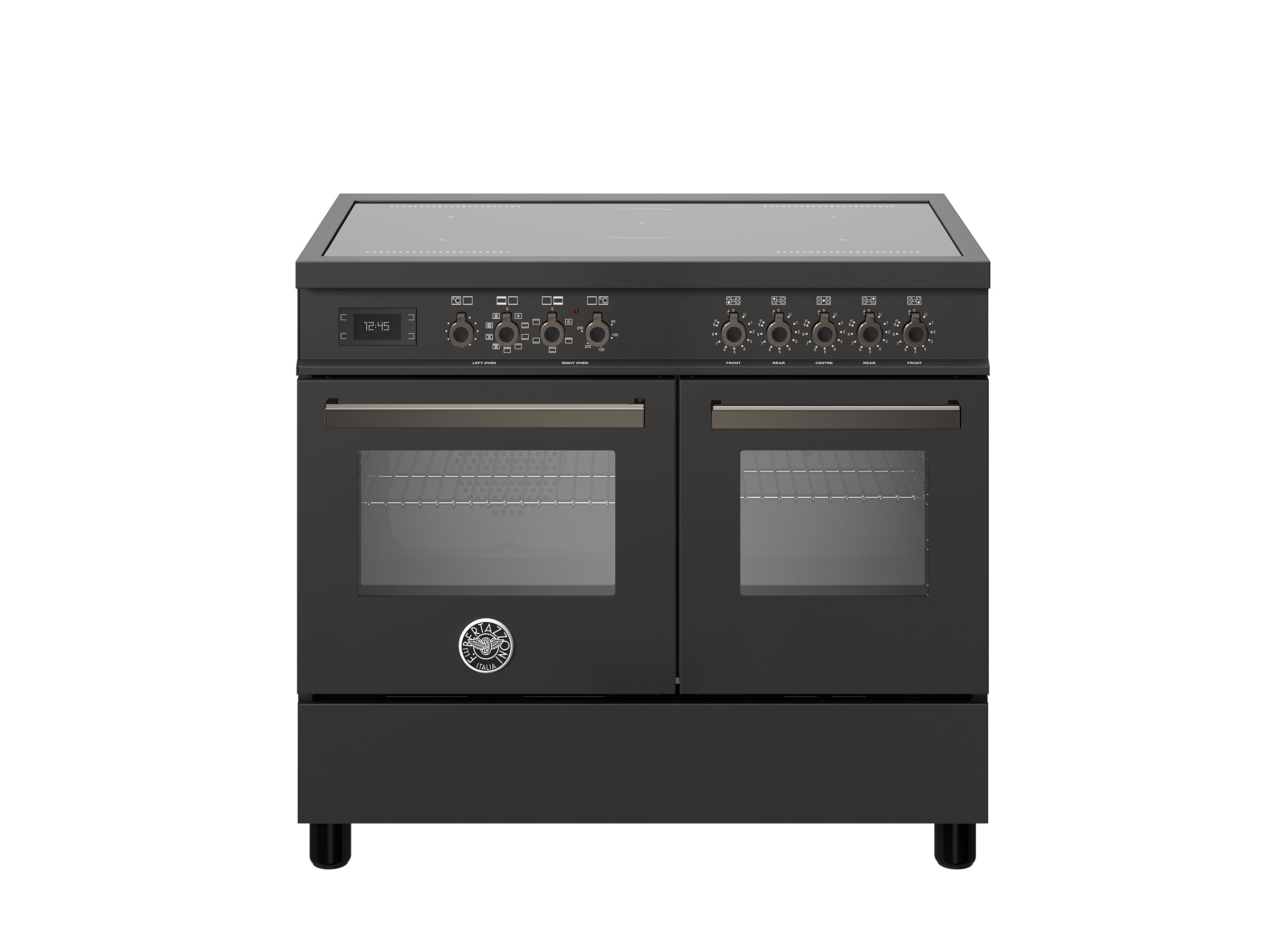 Bertazzoni 100 cm induction top electric double oven Professional Series-Carbonio (Carbon)