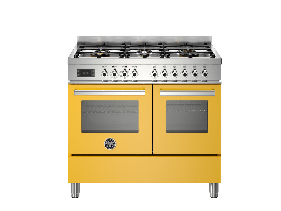 Bertazzoni 100 cm 6-burner electric double oven Professional Series-Giallo (Yellow)