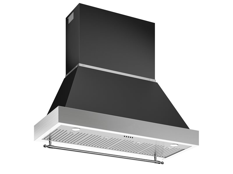 Bertazzoni KC48HERTNE + K120HERTX 120 cm Wall Mount, 1 motor Heritage Series-Black