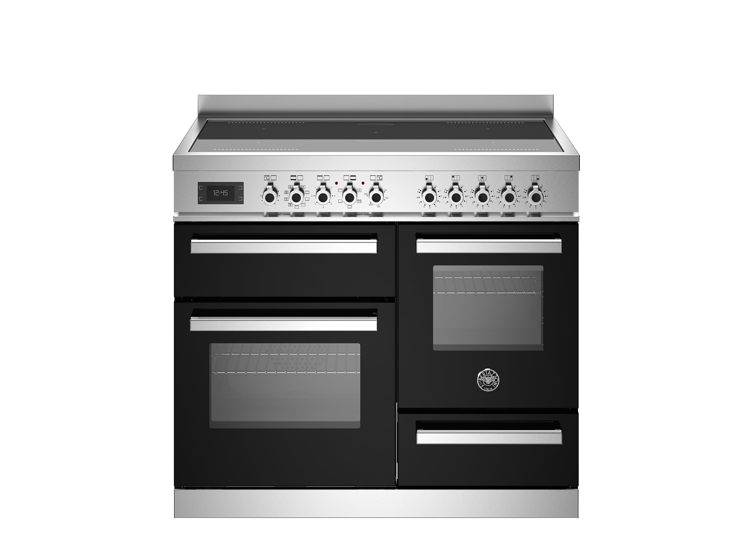 Bertazzoni 100 cm induction top electric triple oven Professional Series-Nero (Black)