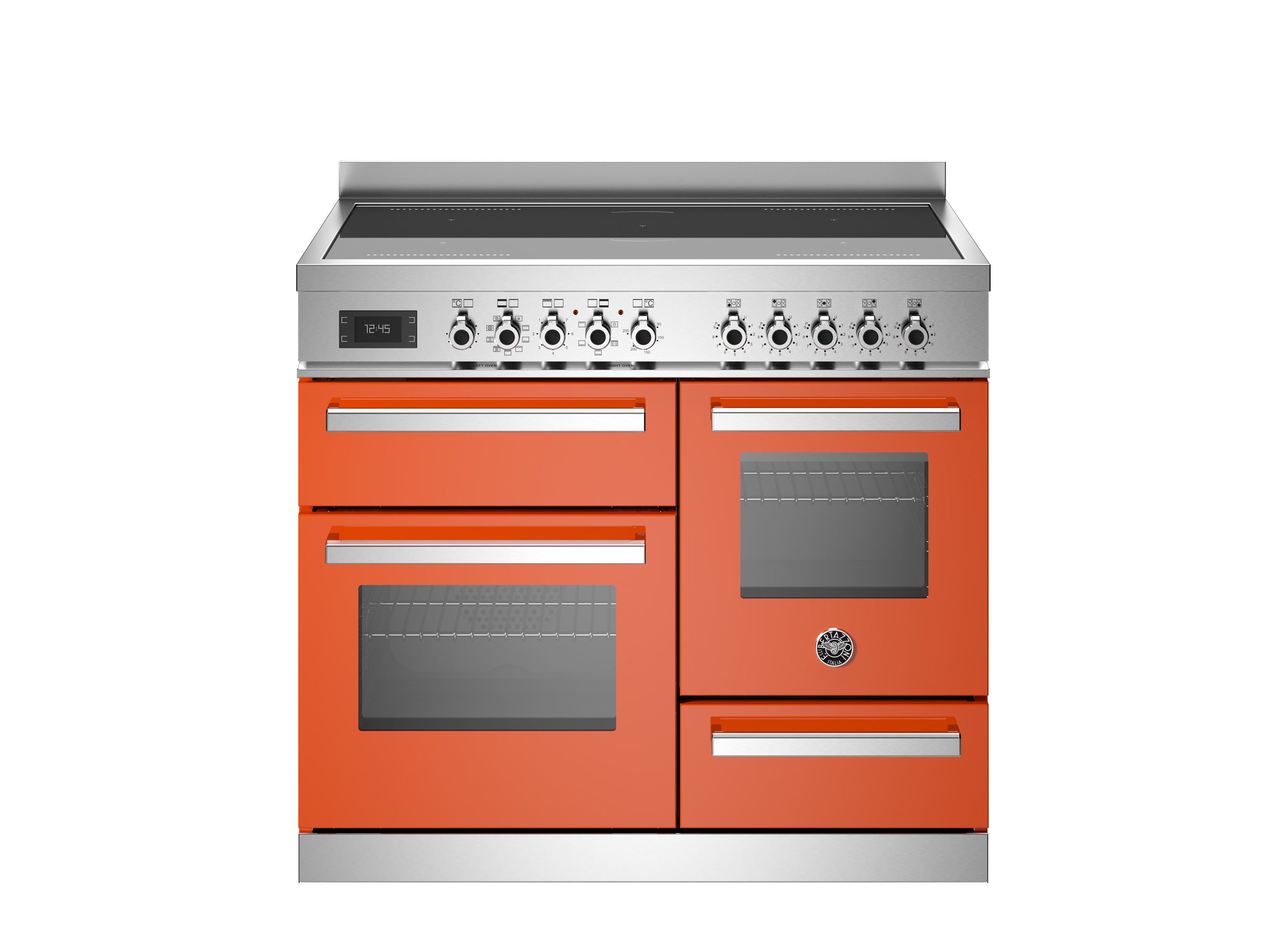 Bertazzoni 100 cm induction top electric triple oven Professional Series-Arancio- (Orange)