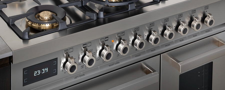 Bertazzoni PRO126G2EROT2 120 cm 6-burner + griddle, Electric Double Oven Professional Series-Red