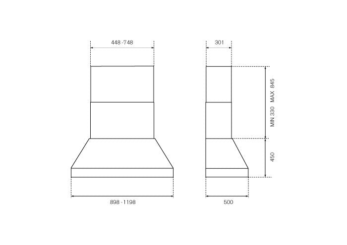 Bertazzoni KPH90MASNET 90 cm wallmount hood Master Series-Matt Black Finish