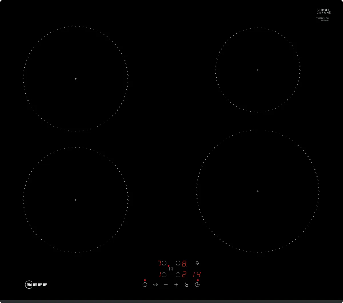 NEFF T36FBE1L0G N30 Induction hob 60cm-Black Glass Finish