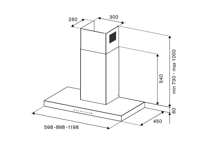 Bertazzoni KT90P1AXT 90 cm wall mounted hood Professional Series-Stainless steel