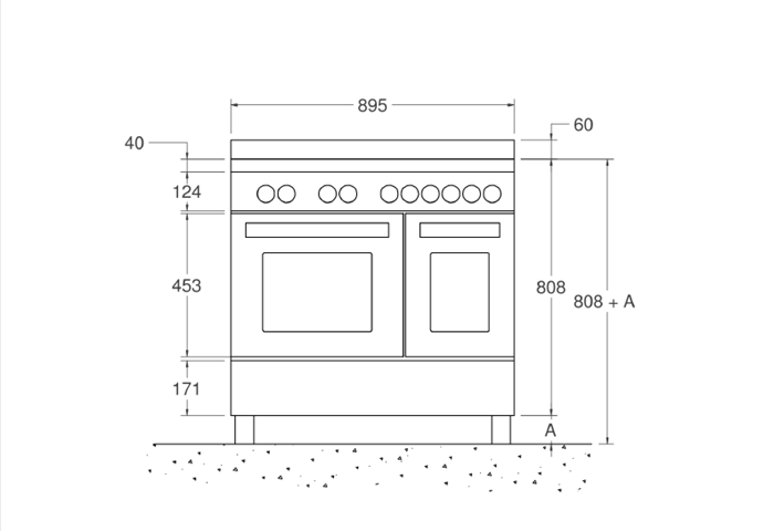 Bertazzoni 90 cm induction top electric double oven Professional Series-Nero (Black)