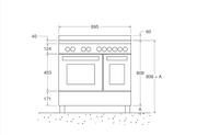 Bertazzoni 90 cm induction top electric double oven Professional Series-Bianco (White)