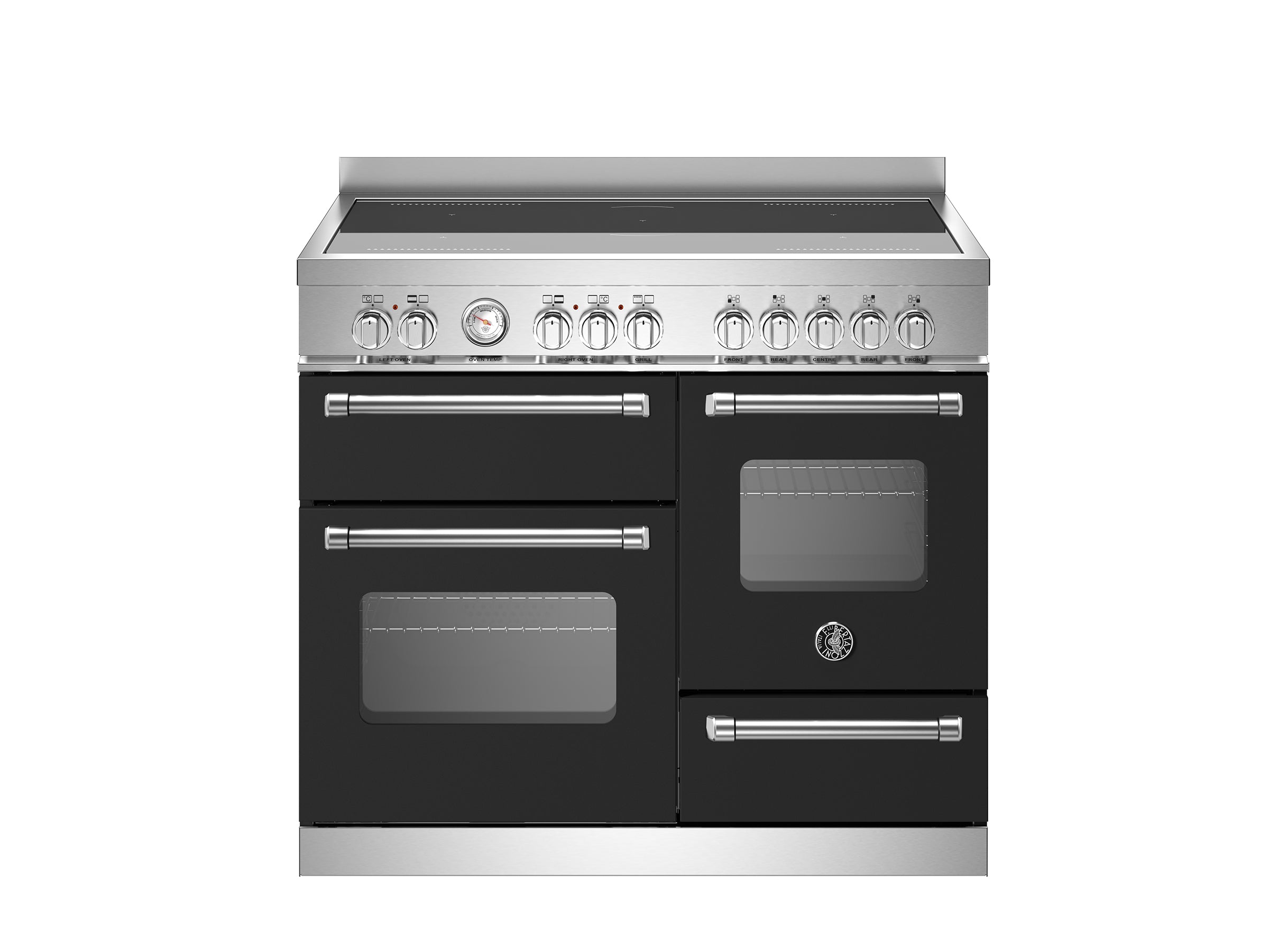Bertazzoni 100 cm induction top electric triple oven Master Series-Nero Matt (Black)