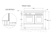 Bertazzoni 100 cm 6-burner electric double oven Master Series-Bianco (White)