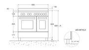 Bertazzoni 90 cm induction top electric double oven Master Series-Bianco (White)