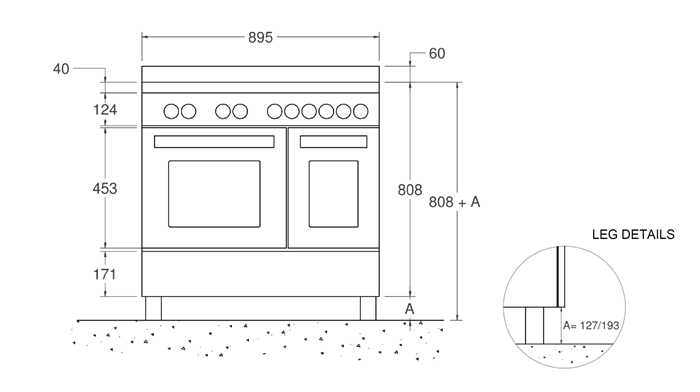 Bertazzoni 90 cm induction top electric double oven Master Series-Bianco (White)