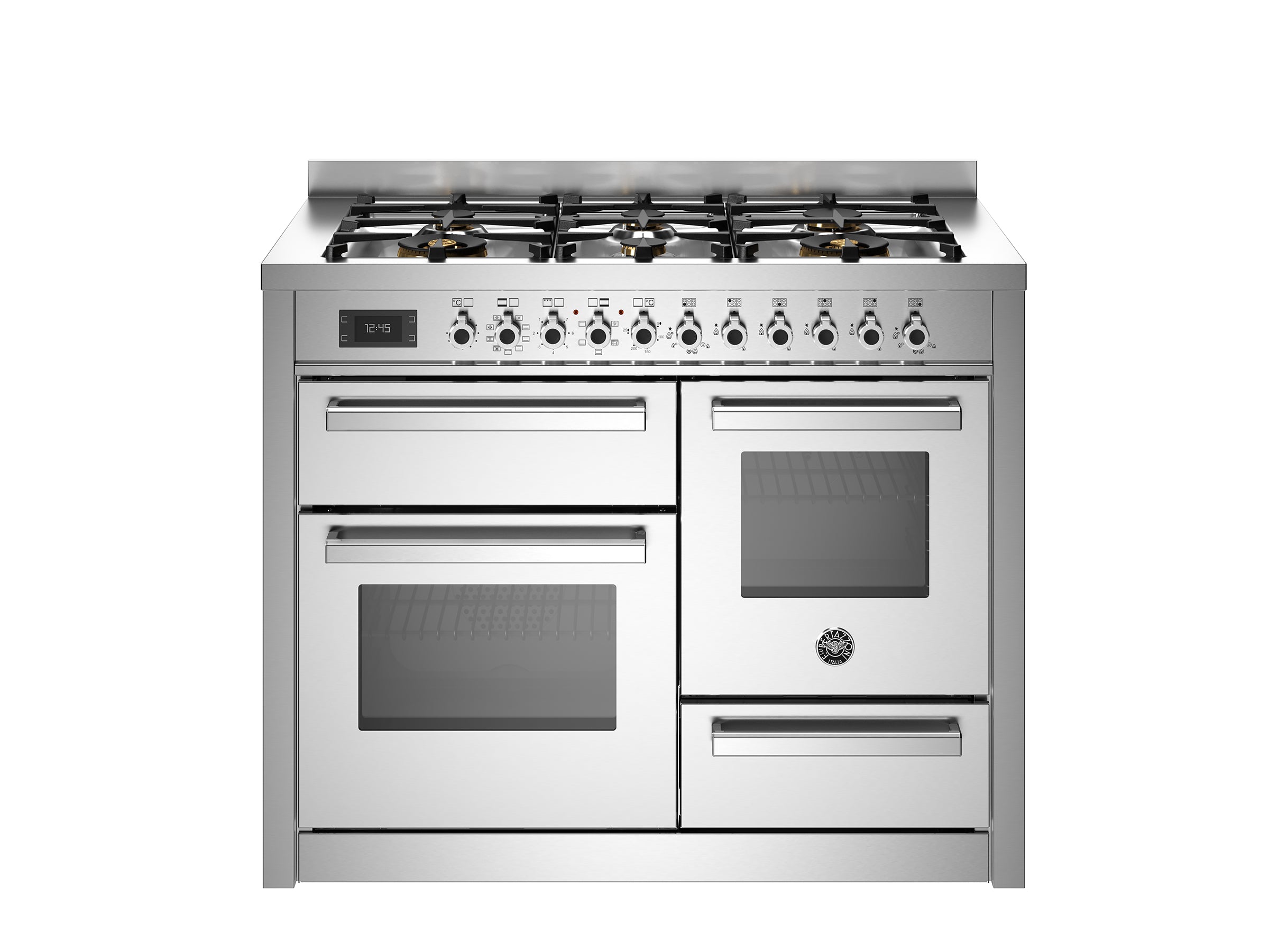 Bertazzoni 110 cm 6-burner electric triple oven Professional Series-Stainless Steel