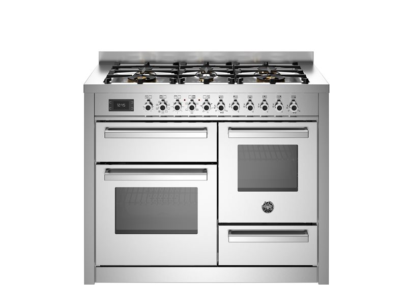 Bertazzoni PRO116L3EXT2 110 cm 6-burner electric triple oven Professional Series-Stainless Steel