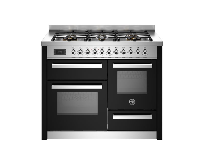 Bertazzoni PRO116L3ENET2 110 cm 6-burner electric triple oven Professional Series- Black