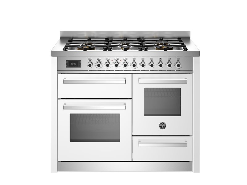 Bertazzoni PRO116L3EBIT2 110 cm 6-burner electric triple oven Professional Series- White