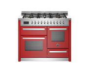 Bertazzoni 110 cm 6-burner electric triple oven Professional Series-Rosso (Red)