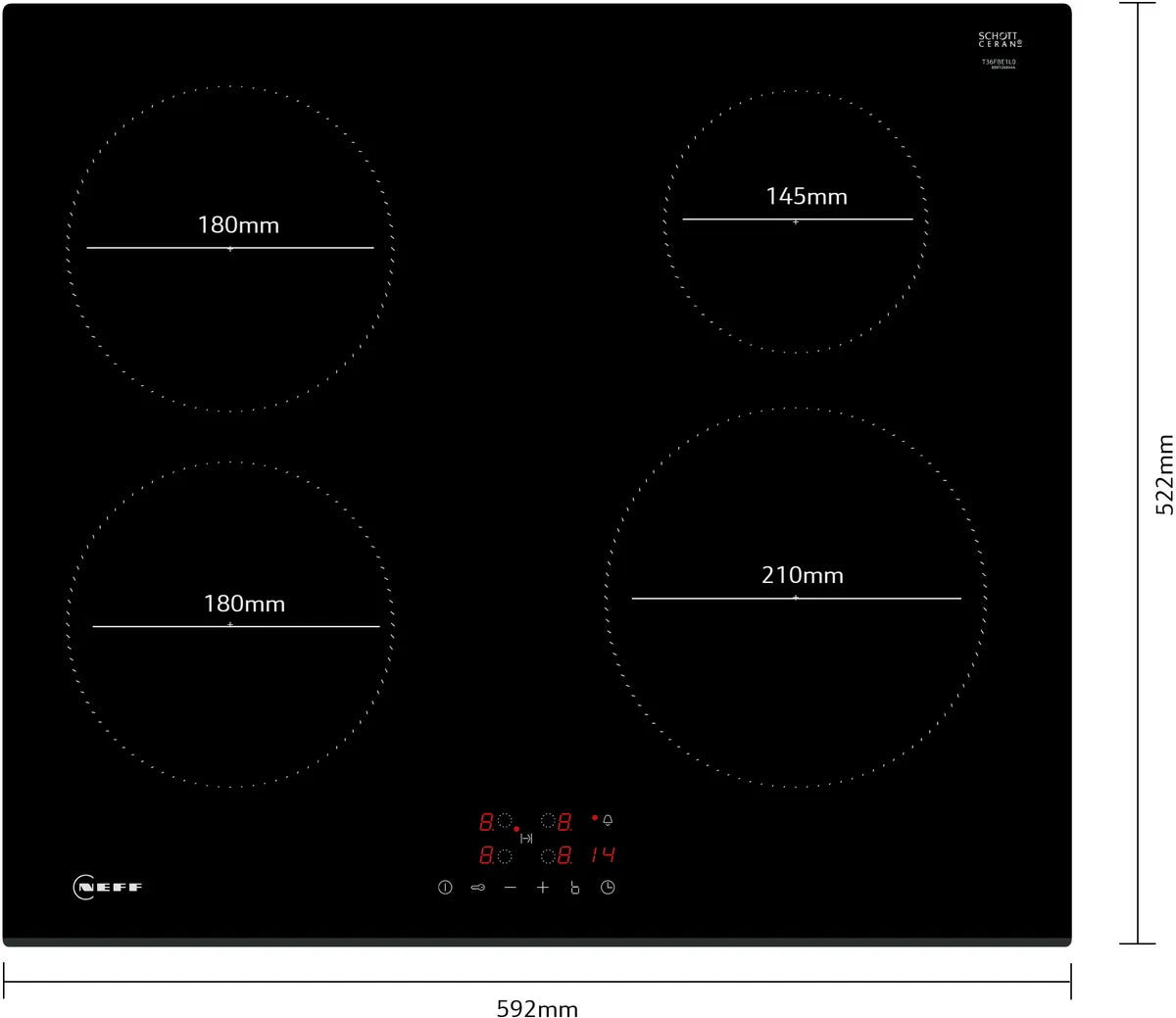 NEFF T36FBE1L0 N30 Induction hob 60 cm surface mount without frame