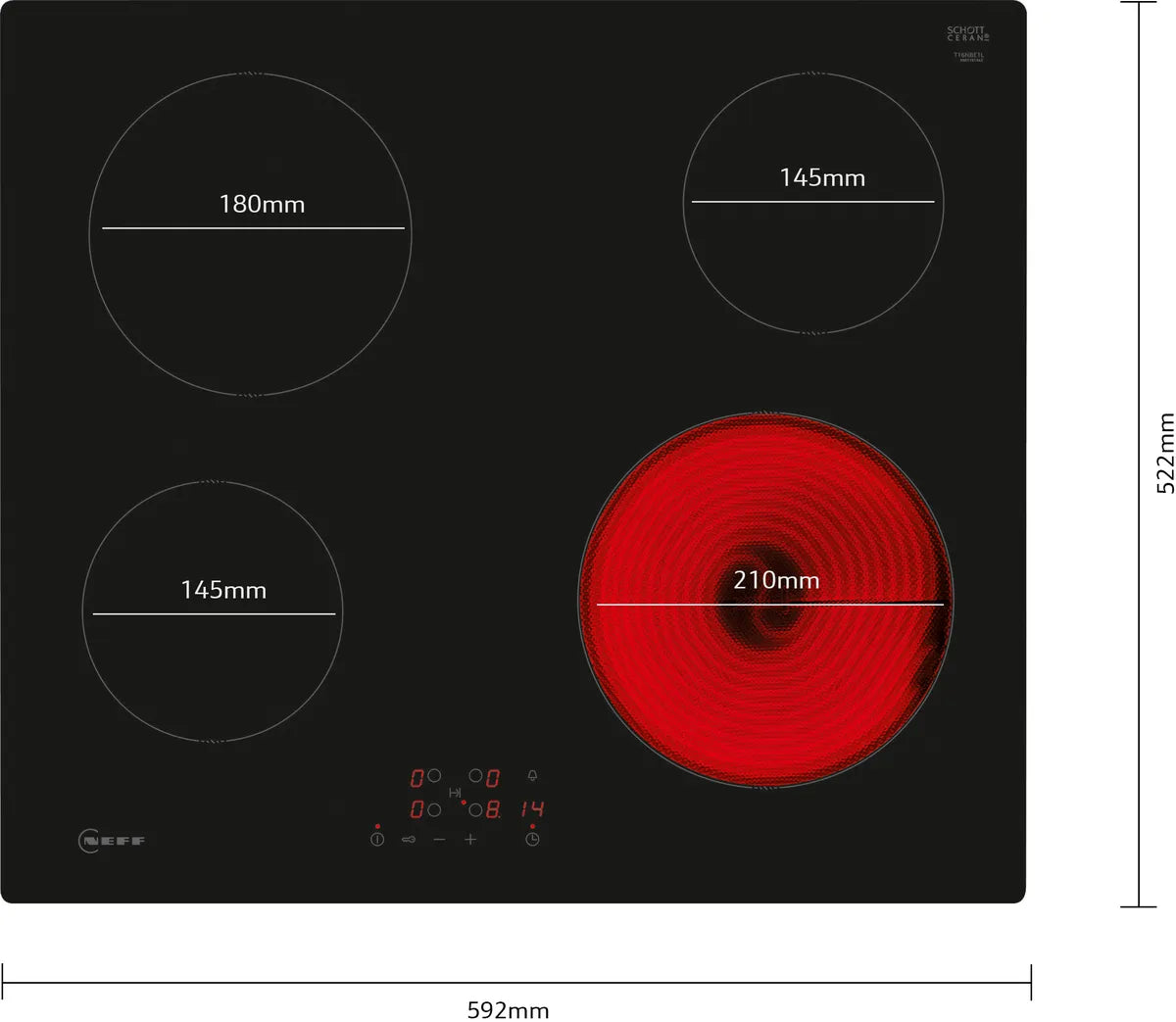 NEFF T16NBE1L N50 Electric hob 60 cm surface mount without frame