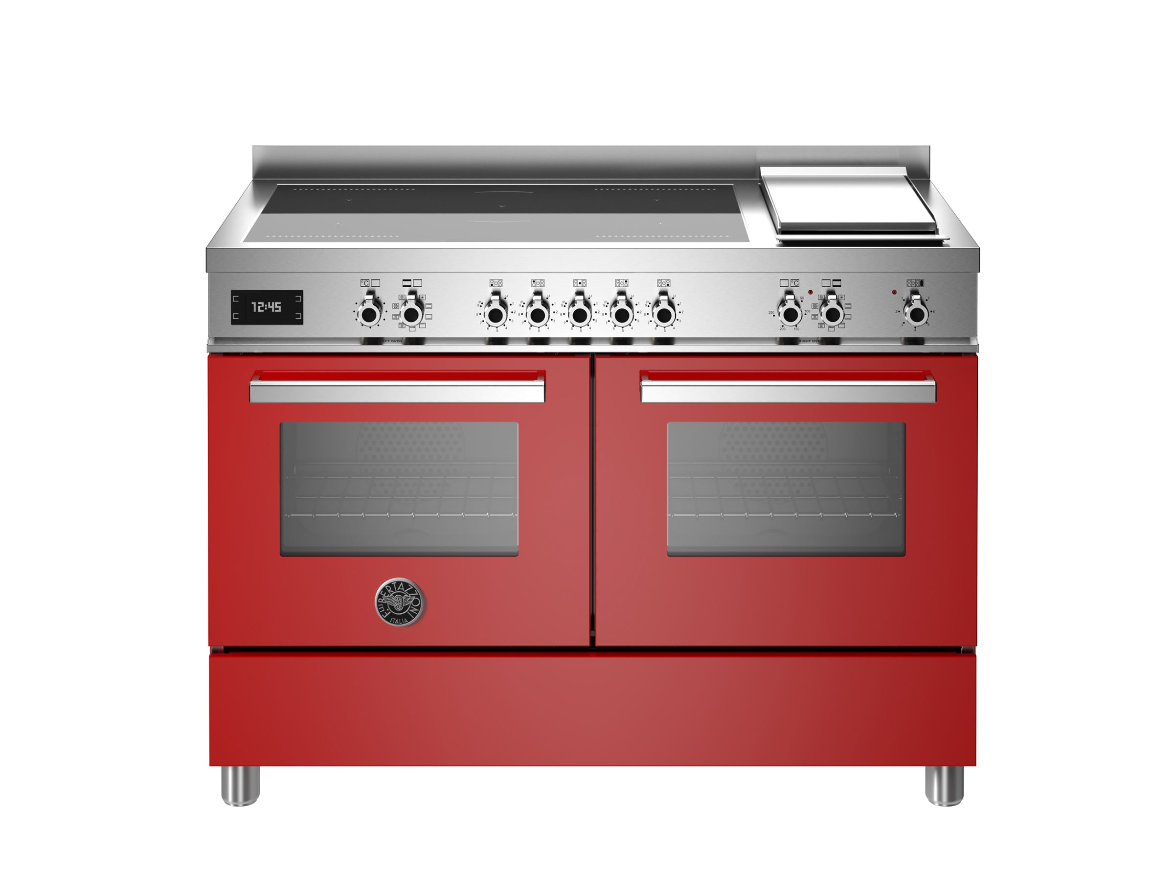 Bertazzoni 120 cm induction top + griddle, electric double oven Professional Series-Rosso (Red)