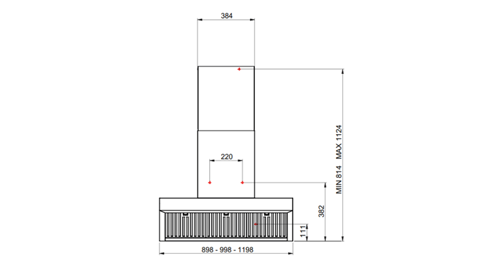 Bertazzoni KV100PROXT 100 cm wallmount hood Professional Series-Stainless Steel