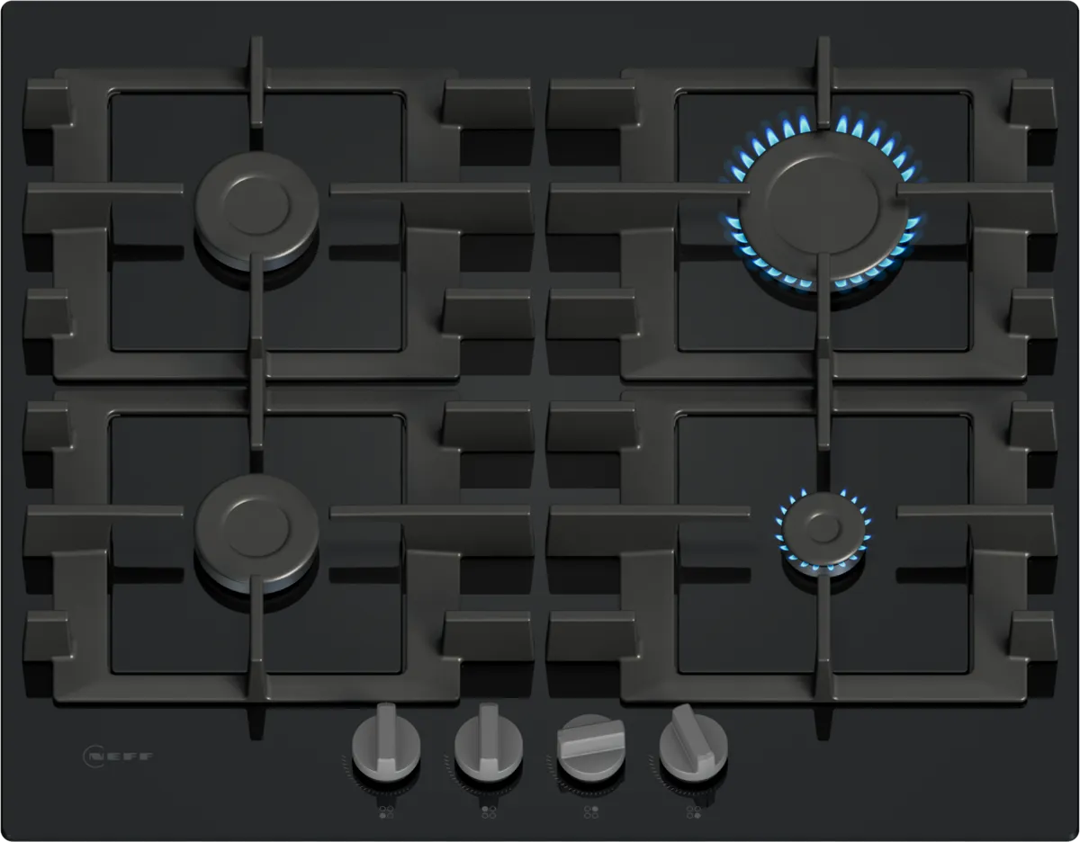 NEFF T26NKP4S0 N50 Gas hob 60 cm Tempered glass, Black