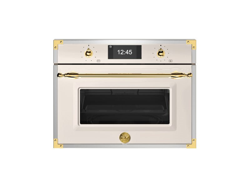 Bertazzoni F457HERVTAG 60x45cm Combi-Steam Oven, TFT Display Heritage Series-Ivory & Gold