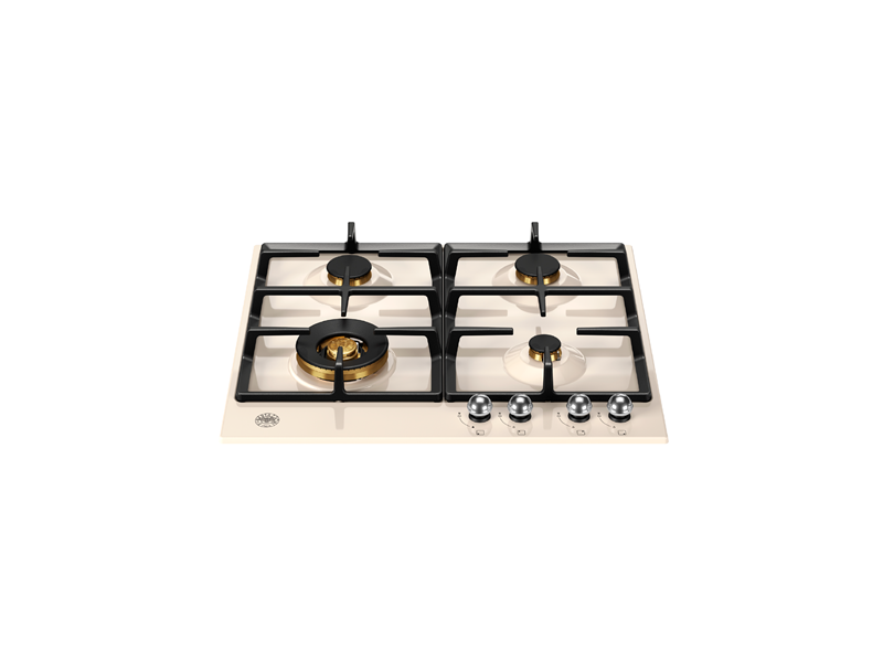 Bertazzoni P604LHERAX 60 cm Gas hob with wok Heritage Series-Ivory & Chrome