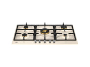 Bertazzoni P905CHERAX 90 cm Gas hob with central dual wok Heritage Series-Ivory & Chrome