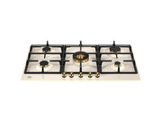 Bertazzoni P905CHERAG 90 cm Gas hob with central dual wok Heritage Series-Ivory & Gold