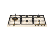 Bertazzoni P905LHERAG 90 cm Gas hob with lateral dual wok Heritage Series- Ivory & Gold