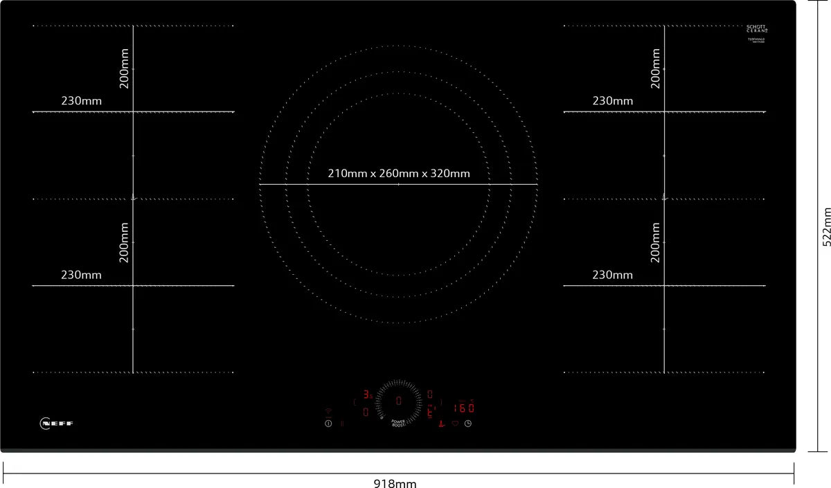 NEFF T69FHV4L0 N70 Induction hob 90 cm surface mount without frame
