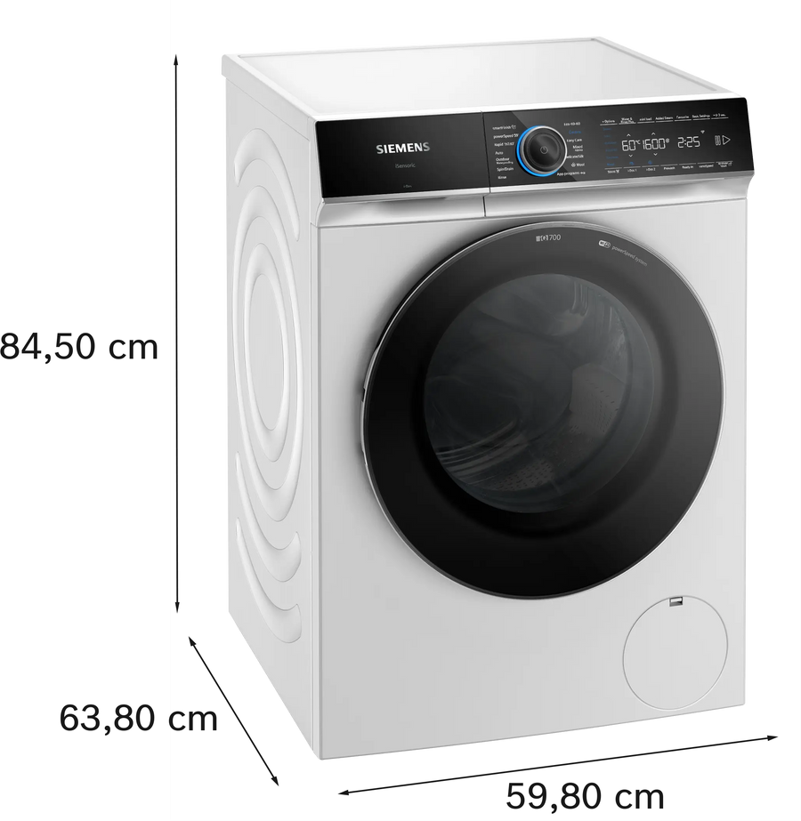 Siemens WG66B2A1GB iQ700 Washing machine, front loader 11 kg max. 1600 rpm-White