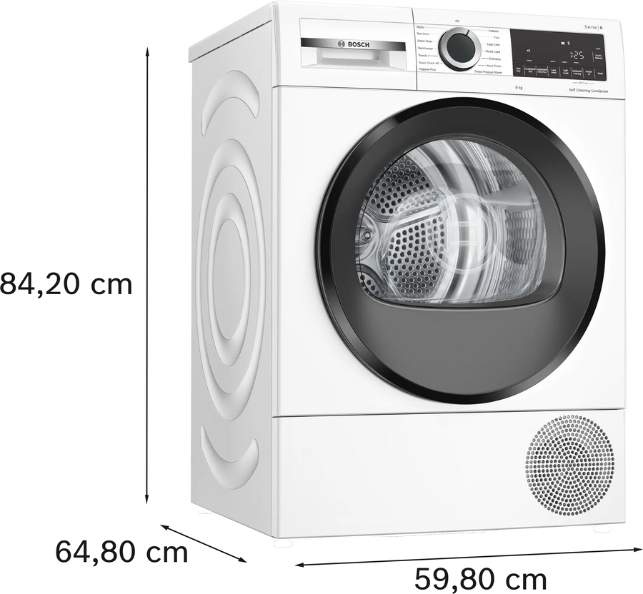 Bosch WQG24502GB Series 6 Heat pump tumble dryer 9 kg-White