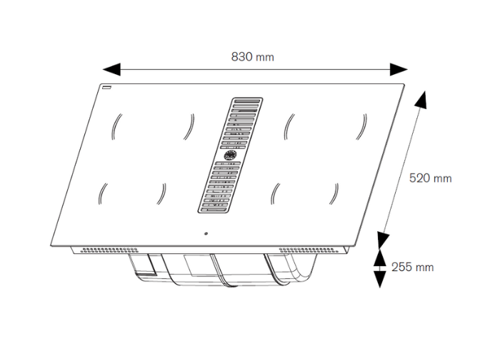 Bertazzoni P804ICH30NP 80 cm induction hob with integrated hood Modern Series-Black Glass