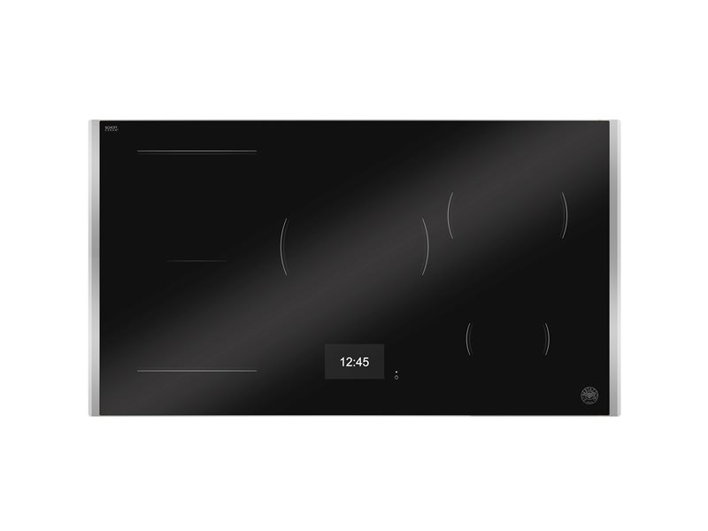 Bertazzoni P905I1M37XT 90 cm Induction Hob with Metal Frame, 5 cooking zones, TFT display Modern Series-Black & Stainless Steel