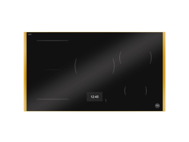Bertazzoni P905I1M37GT 90 cm Induction Hob with Metal Frame, 5 cooking zones, TFT display Modern Series-Black & Gold