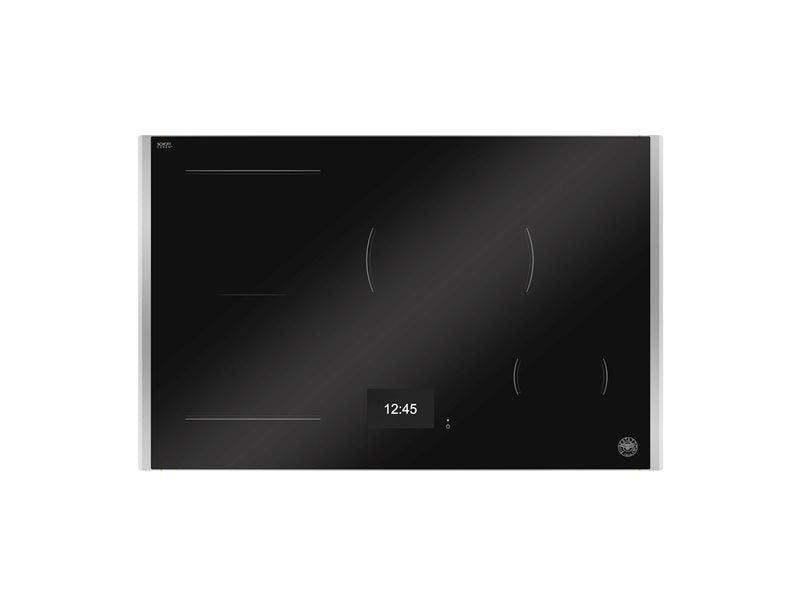 Bertazzoni P784I1M37XT 78 cm Induction Hob with Metal Frame, 4 cooking zones, TFT display Modern Series- Black & Stainless Steel