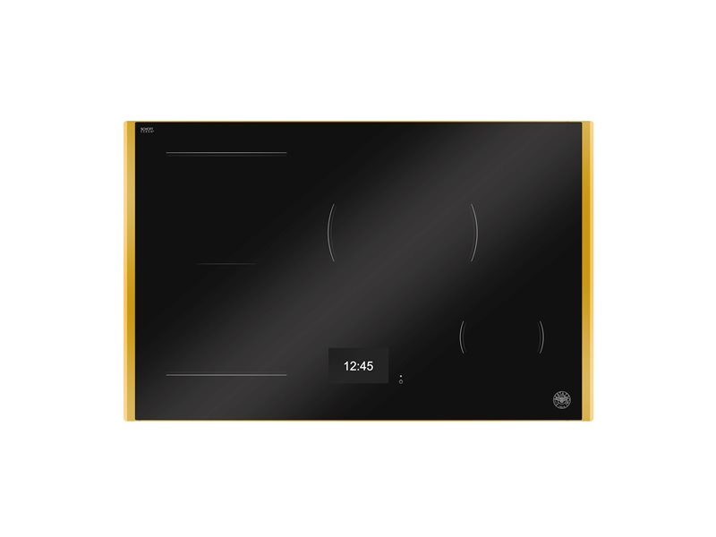 Bertazzoni P784I1M37GT 78 cm Induction Hob with Metal Frame, 4 cooking zones, TFT display Modern Series- Black & Gold