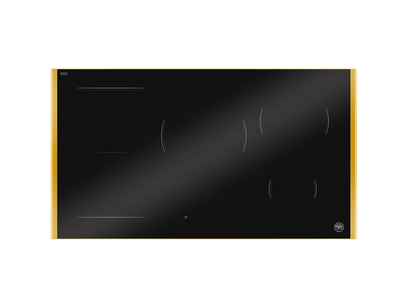 Bertazzoni P905I1M30GP 90 cm Induction Hob with Metal Frame, 5 cooking zones, hidden white LED slider Modern Series-Black & Gold