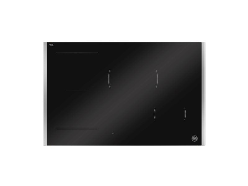 Bertazzoni P784I1M30XP 78 cm Induction Hob with Metal Frame, 4 cooking zones, hidden white LED slider Modern Series-Black & Stainless Steel
