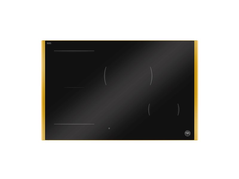 Bertazzoni P784I1M30GP 78 cm Induction Hob with Metal Frame, 4 cooking zones, hidden white LED slider Modern Series-Black & Gold