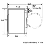 Bosch WNC25410GB Series 8 Washer dryer 10.5/6 kg max. 1400 rpm-White