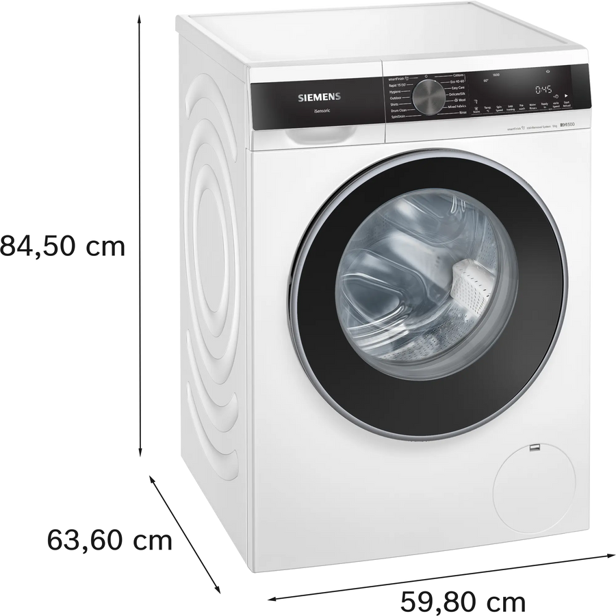 Siemens WG46G2Z4GB iQ500 Washing machine, front loader 9 kg max. 1600 rpm-White