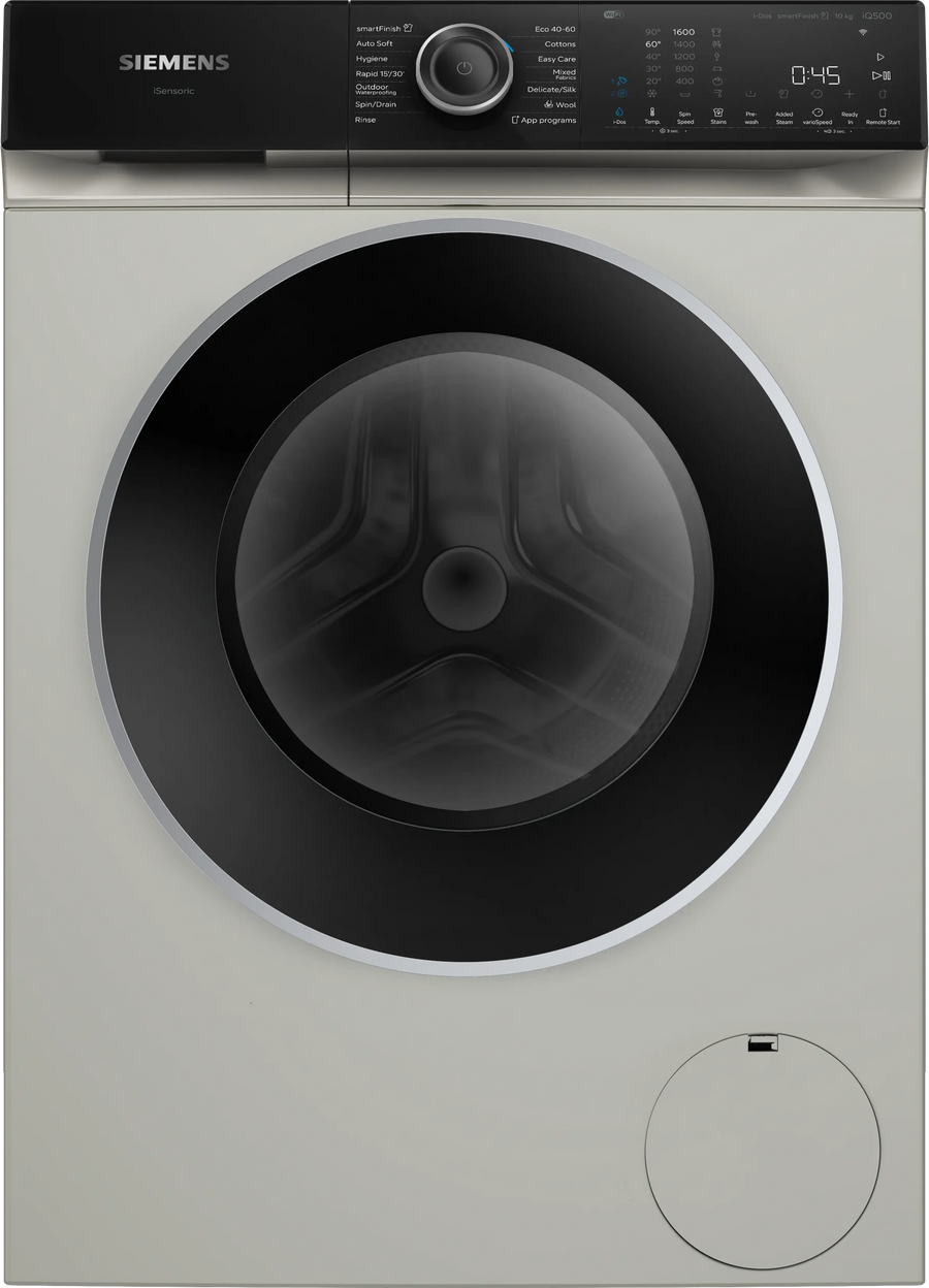 Siemens iQ500 WG56H2AXGB Washing machine, front loader, 10 kg, max. 1600 rpm-Silver inox